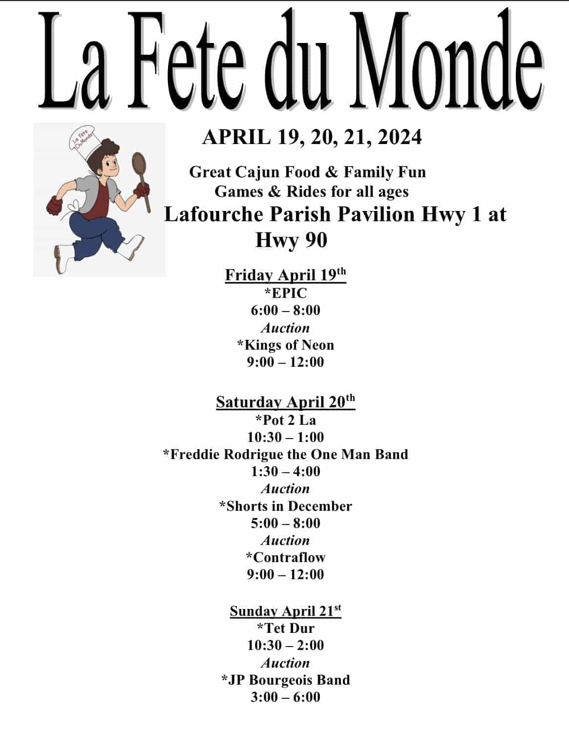 La Fete Du Monde | LA Cajun Bayou