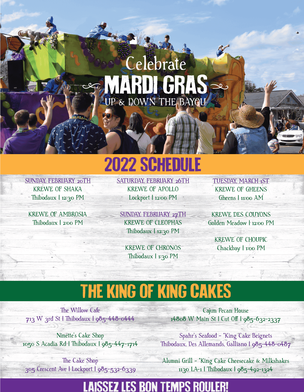 Thibodaux Parade Schedule 2022 Krewe Of Chronos